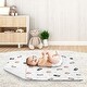 preview thumbnail 3 of 2, Woodland Forest Animals Boy Girl Baby Receiving Security Swaddle Blanket - Beige Grey Black White Bear Raccoon Hedgehog Neutral