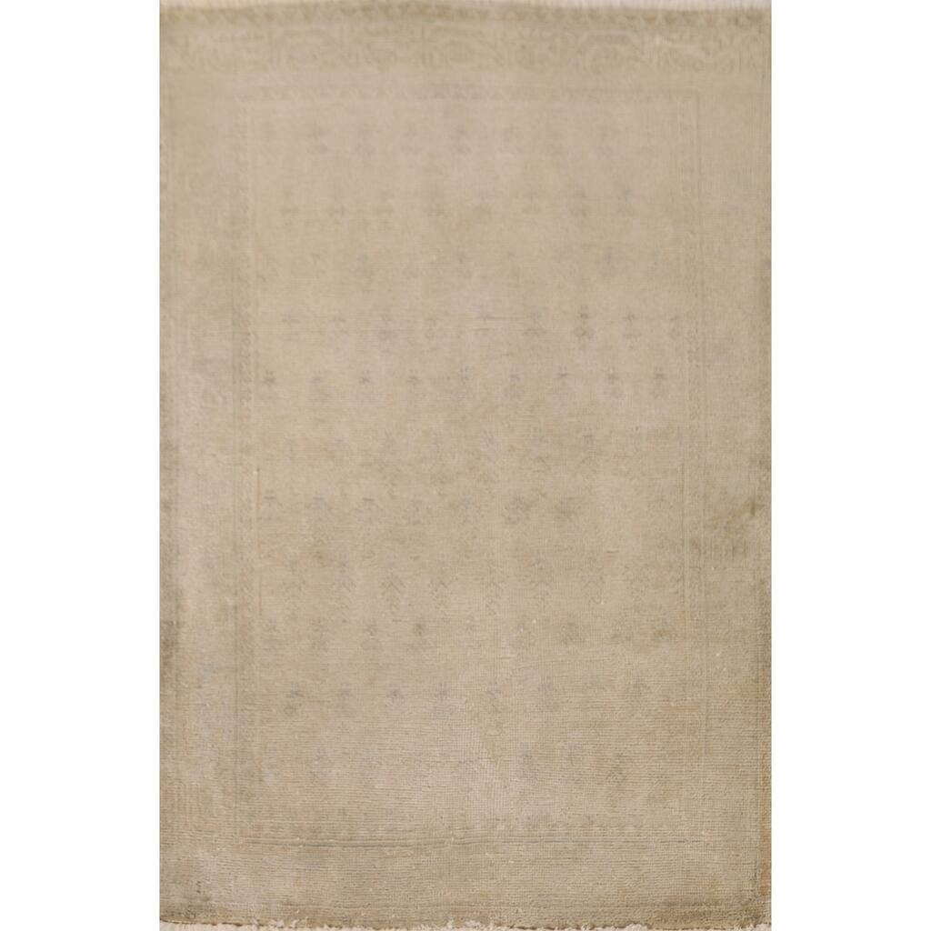 Hand Knotted Oriental 100% Wool Carpet Traditional Geometric Beige & Ivories Tabriz Area Rug - 5' 0'' X 3' 1''