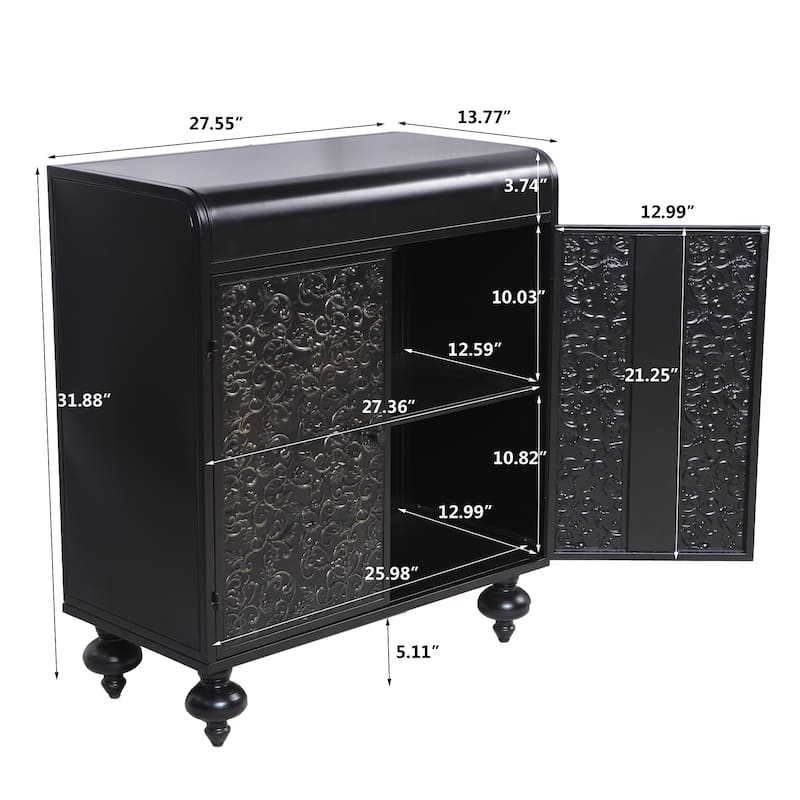 Art Accent Cabinet With 2 Doors, Sideboard Buffet Cabinet with Storage, Distressed Decorative Storage Cabinet