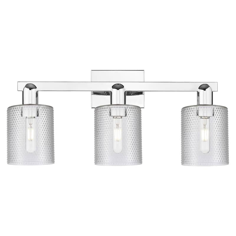 Innovations Lighting 716-3W-11-24 Cobbleskill Vanity Cobbleskill 3 - Polished Chrome / Clear