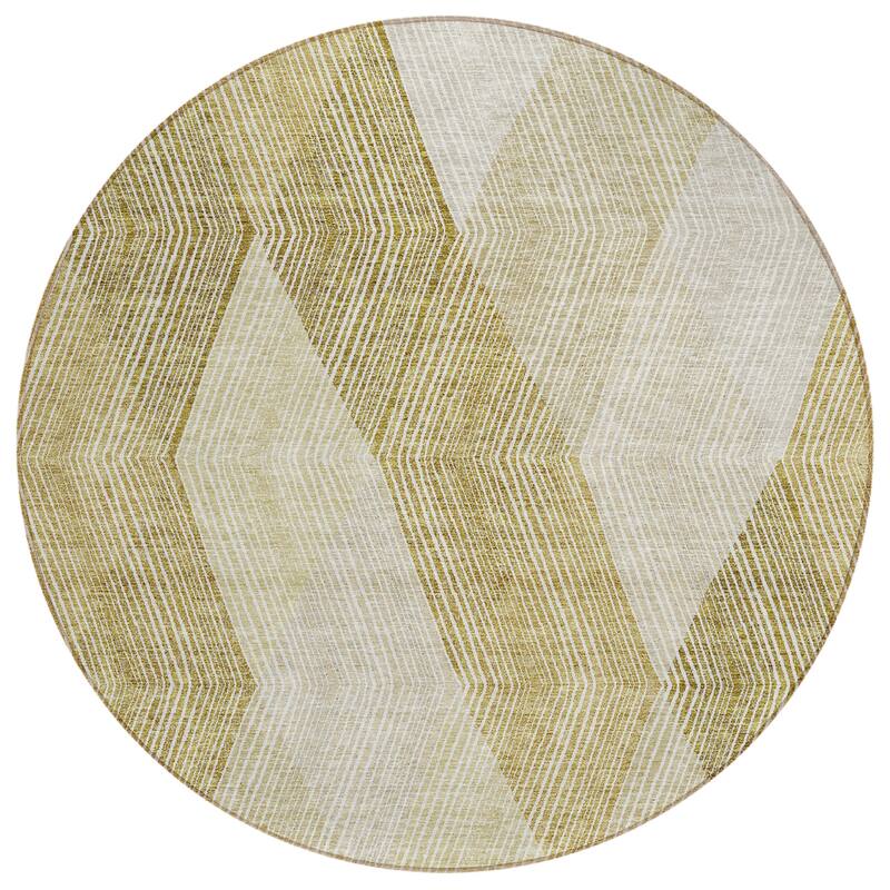 Machine Washable Indoor/ Outdoor Diamond Stripes Chantille Rug