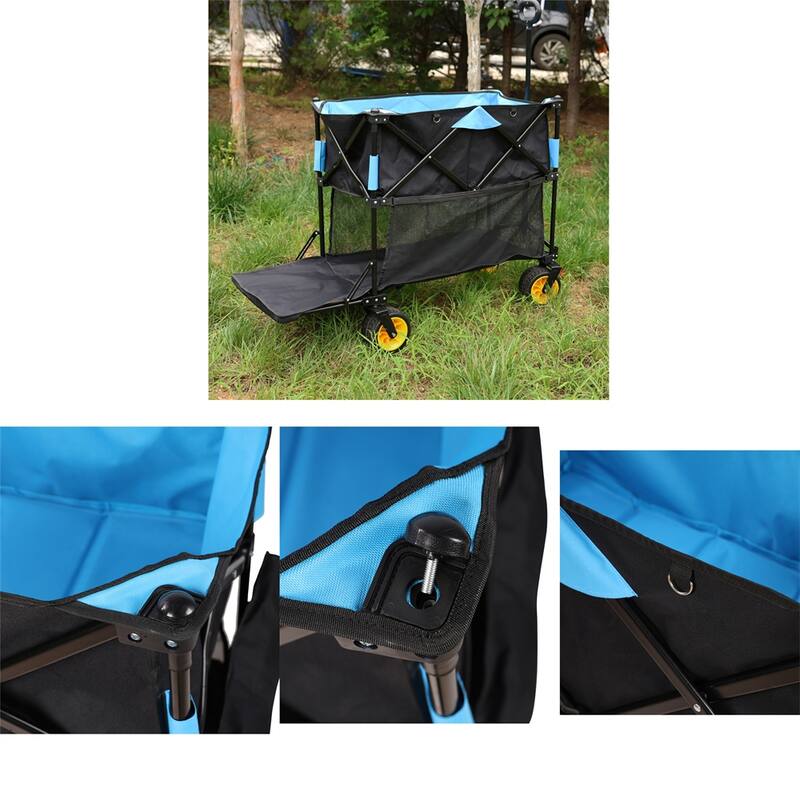 Big Large Capacity Folding Cart Extra Long Extender Wagon Cart