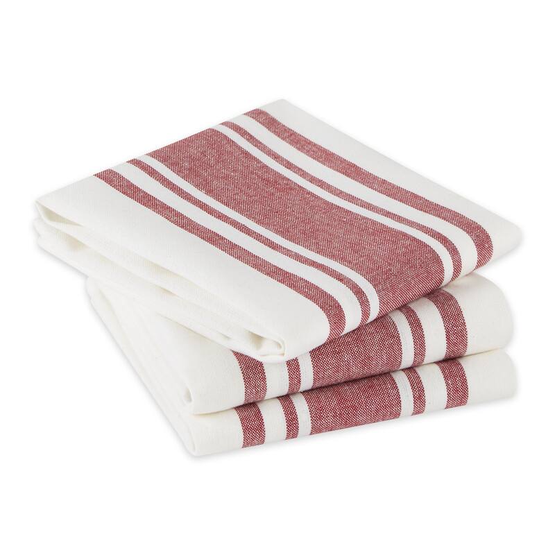 DII Vintage Red Chef Stripe Dishtowel (Set of 3)
