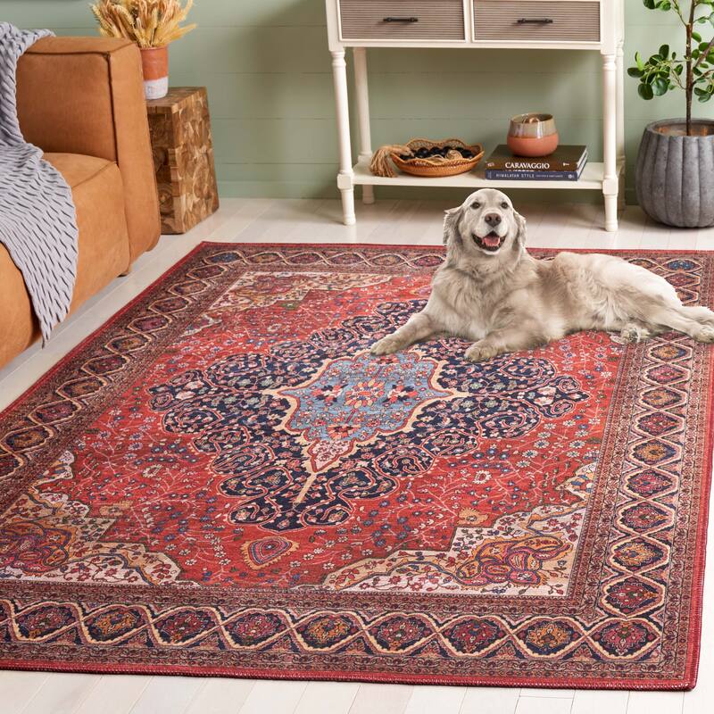 SAFAVIEH Serapi Leatha Traditional Machine Washable Cotton Rug