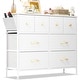 preview thumbnail 4 of 8, White Dresser for Bedroom with 8 Drawers TV Stand for 45" TV Bedroom Dresser Storage Organizers, Fabric Chest of Drawers