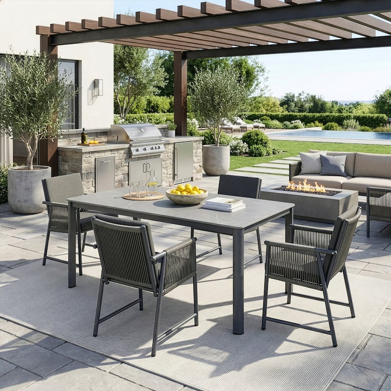Bianca Grey Outdoor Dining 4 Seats Set