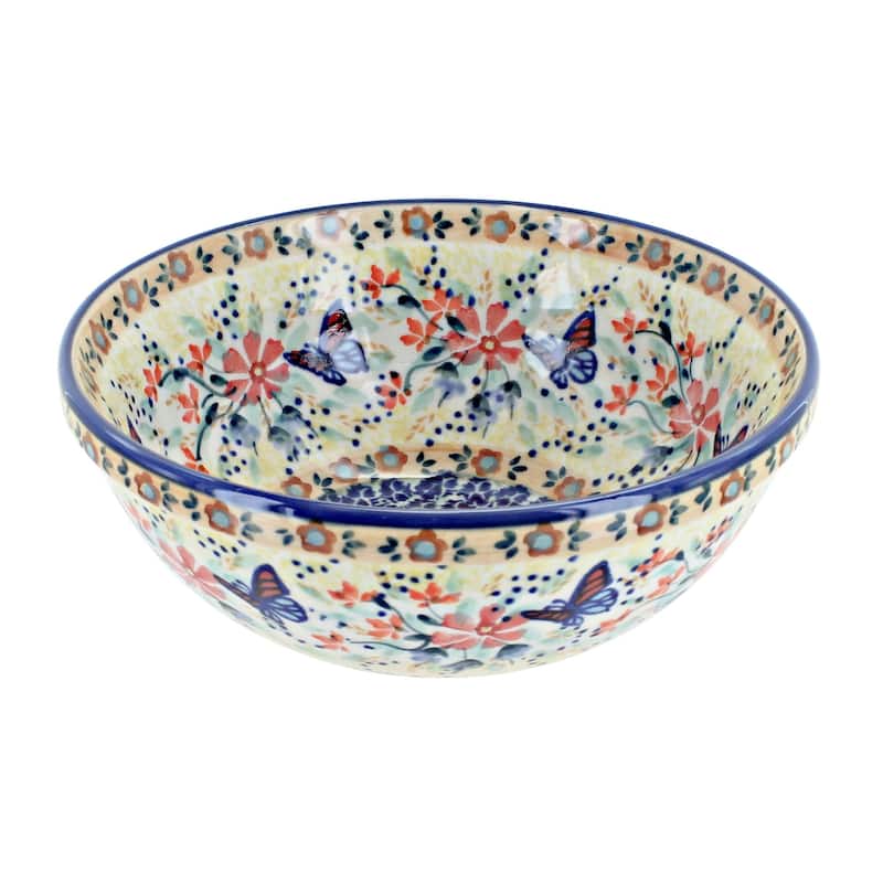 Blue Rose Polish Pottery Manufaktura Cereal Bowl - Blue Butterfly