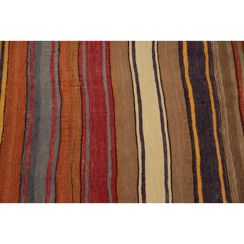 Hand Woven Oriental 100% Wool Carpet Southwestern Tribal Multi-Colored Kilim Area Rug - 8' 3'' X 5' 8''