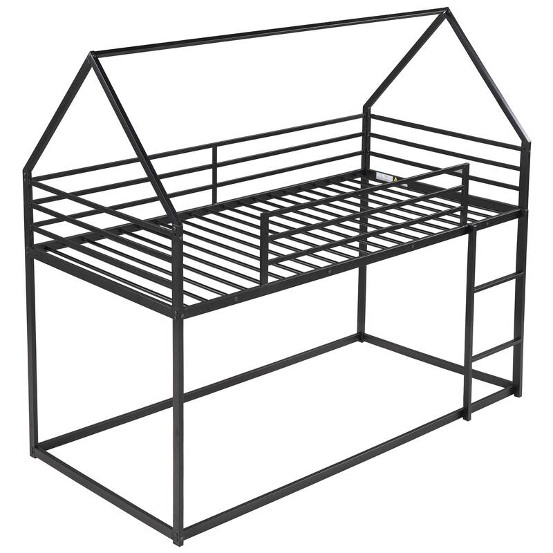 House Bunk Bed with Built-In Ladder