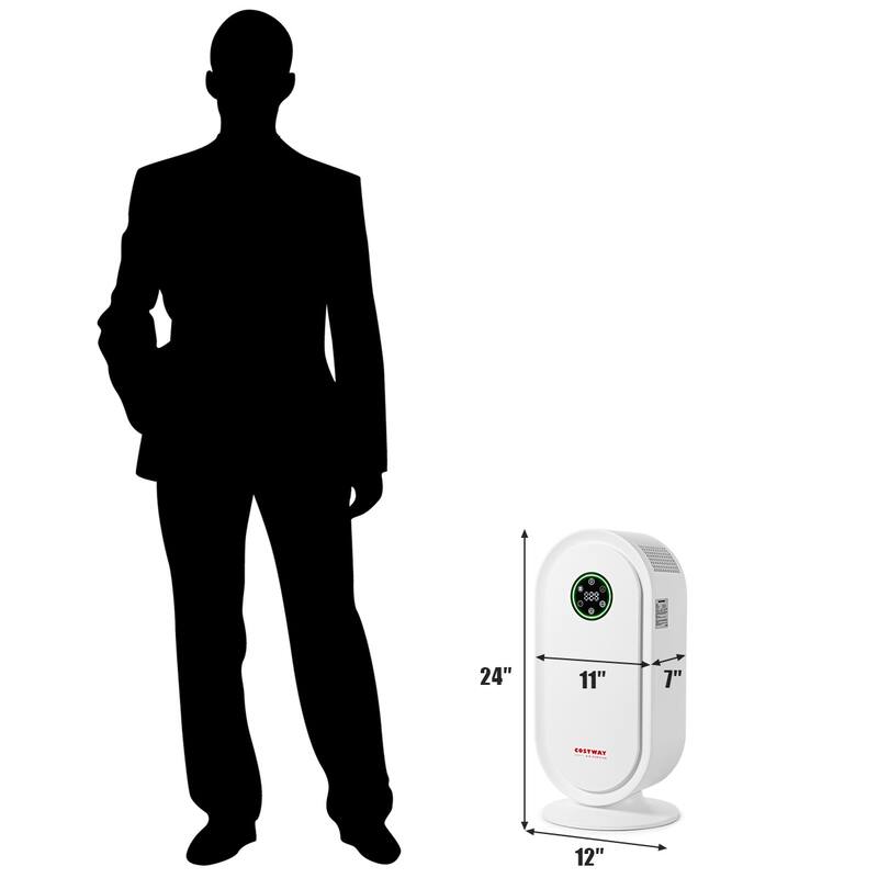 Costway Air Purifier True HEPA Filter Activated Carbon Filter