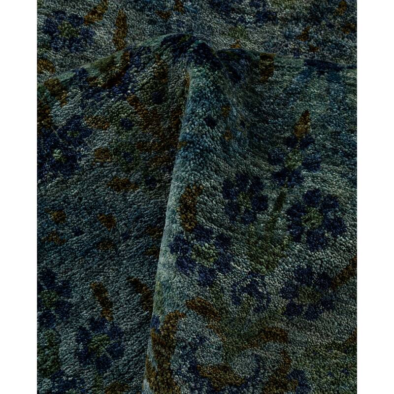 Overdyed One-of-a-Kind Hand-Knotted Area Rug - Green - 10' 1" x 10' 1"