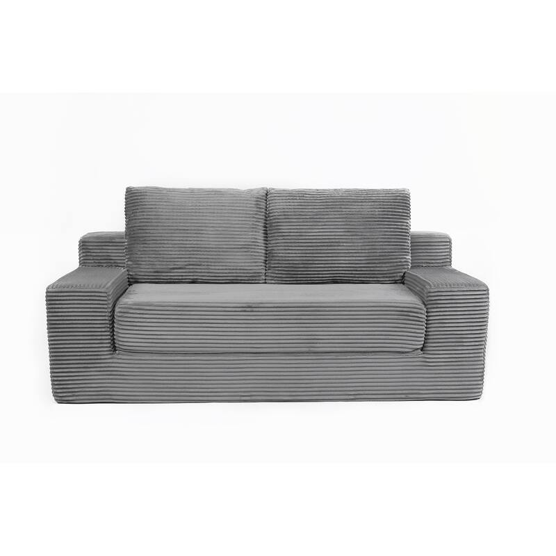 Loveseat Sofa, Comfortable Deep Seat Sofa Bed, Modern Small Corduroy Couch for Living Room Bedroom