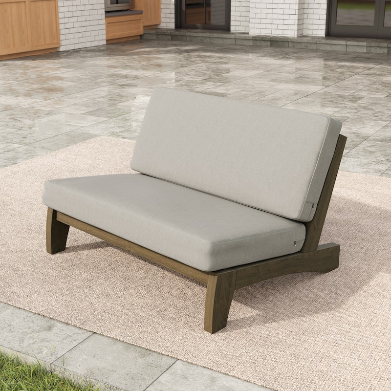 Outdoor Acacia Club Chair Set Loveseate with Weather-Resistant Cushions