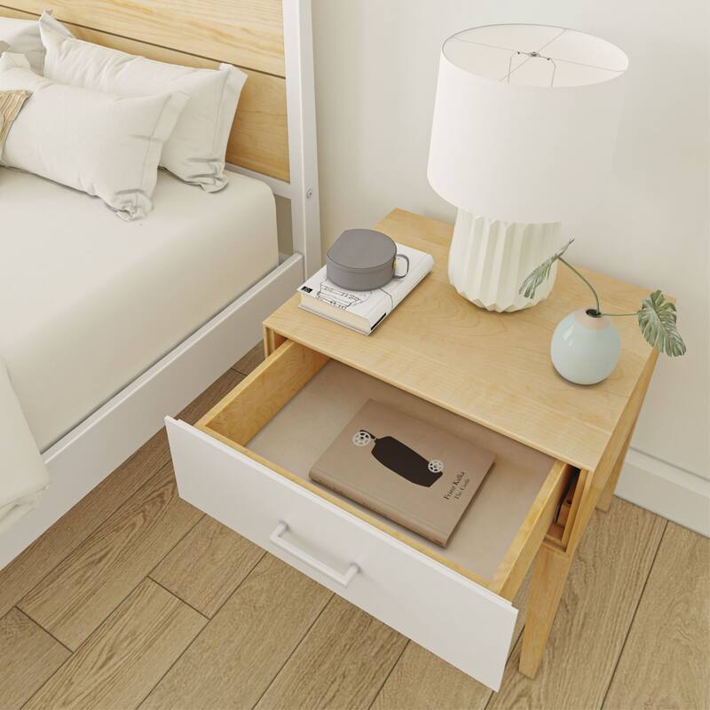Plank and Beam Duo Nightstand with 1 Drawer