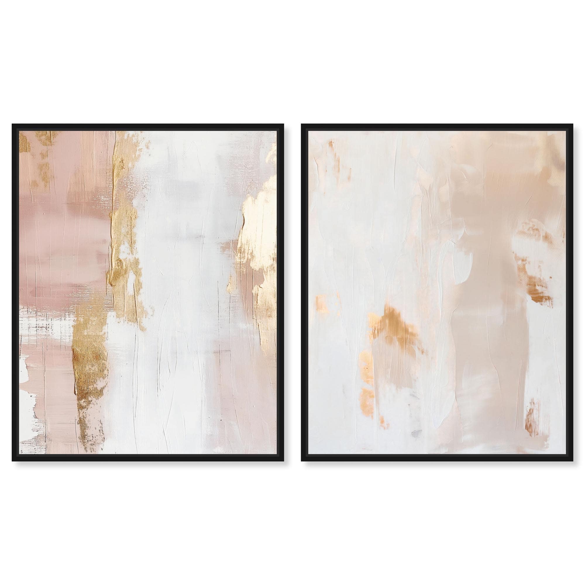 Blush & Gold Luxe Wall Decor Set of 2 Canvas Print by Art Remedy