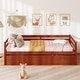 preview thumbnail 17 of 40, Costway Twin Size Trundle Daybed Wooden Slat Support Mattress Platform