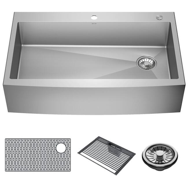 Delta 95J132-T36S Lenta 36” Retrofit Farmhouse Apron Front 16 Gauge - Stainless Steel