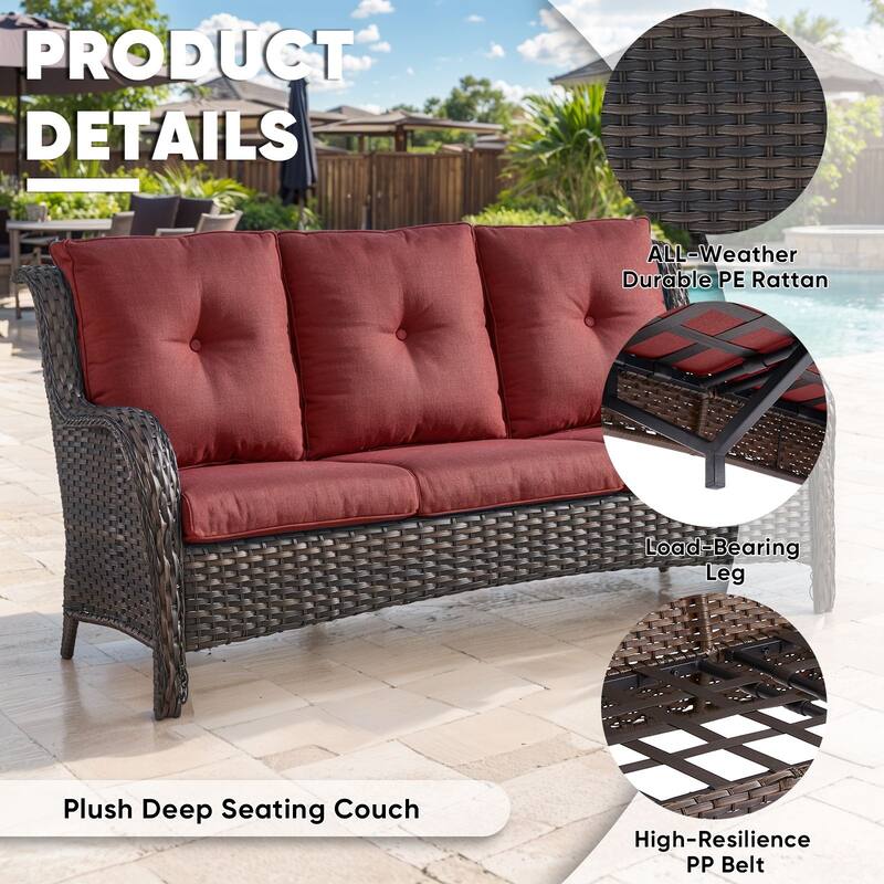 Outdoor Patio Sofa & All-Weather Rattan Sofa