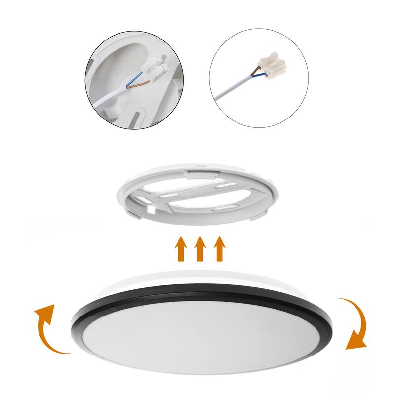 Round LED Ceiling Light Fixture Flush Mount 6500K Cool Daylight Energy