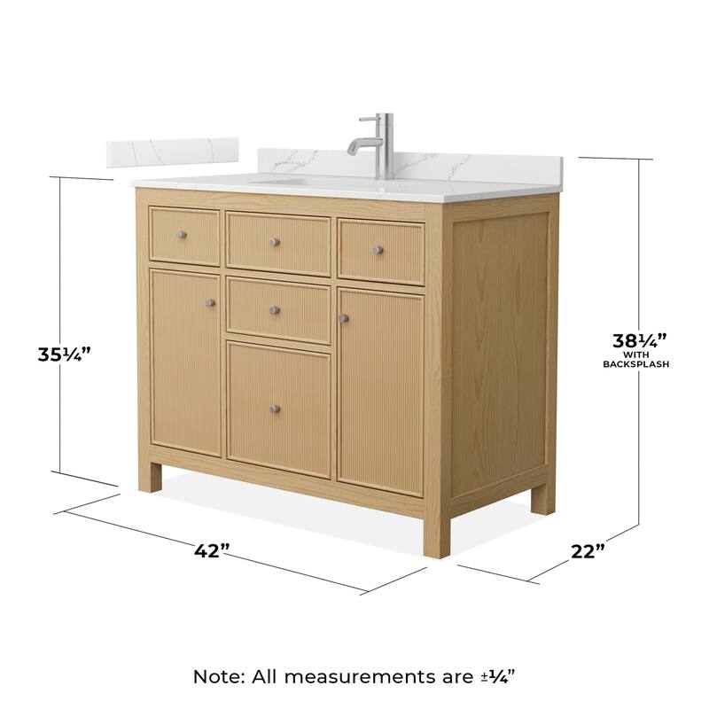 Wyndham Collection WCF9292-42S-QTZ-UNSMXX Pendry 42" Free Standing