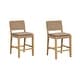 preview thumbnail 60 of 58, Nathan James Cohen Faux Leather Counter or Bar Height Stool, Solid Wood Frame with Footrest and Woven Leather Back