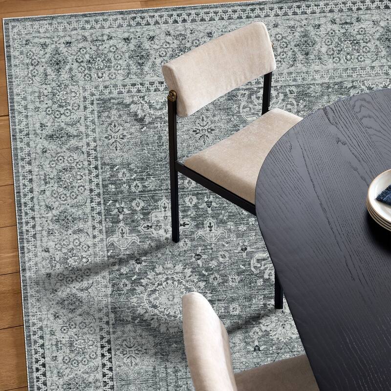 Bohemian Faux Cashmere Rug - Grey - 5' x 8'