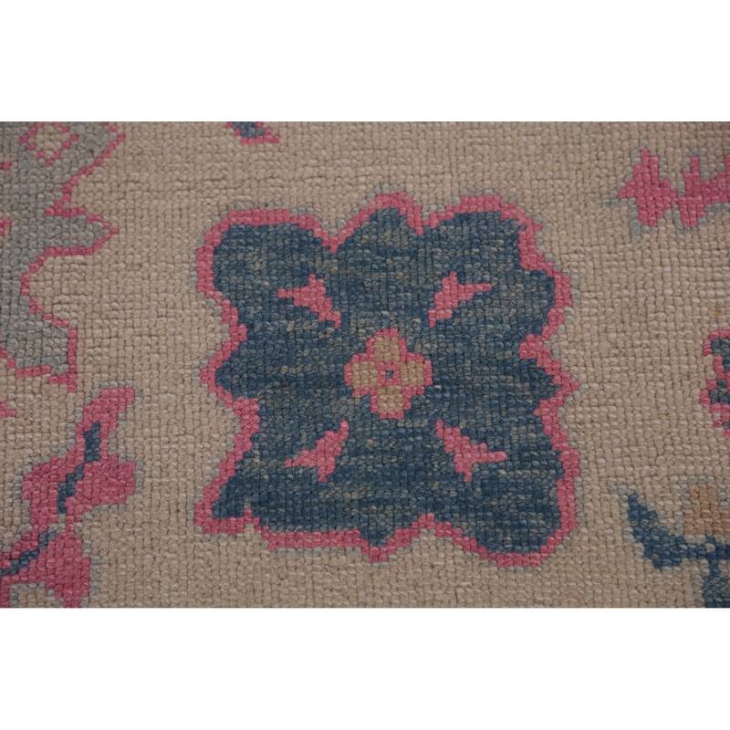 Hand Knotted Oriental 100% Wool Carpet Transitional All-Over Beige & Ivories Oushak Area Rug - 10' 6'' X 8' 4''