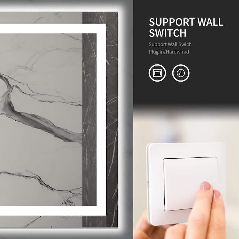 28x36 Inch Frameless LED Bathroom Mirror,Smart Mirror - White