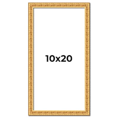 10x20 Frame Gold Real Wood Picture Frame Width 1 inches | Interior