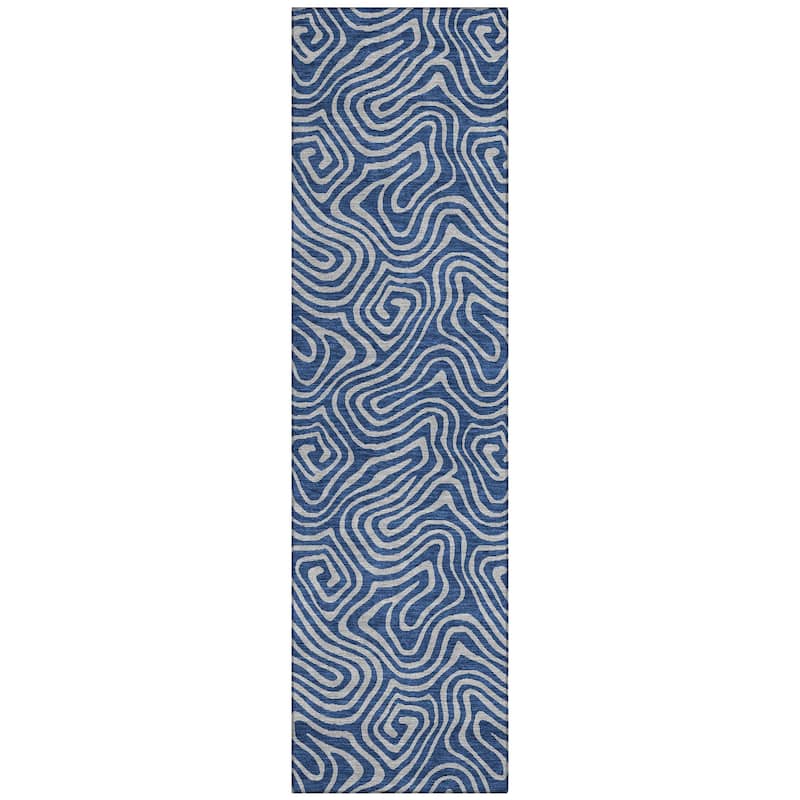 Machine Washable Indoor/ Outdoor Modern Trance Chantille Rug
