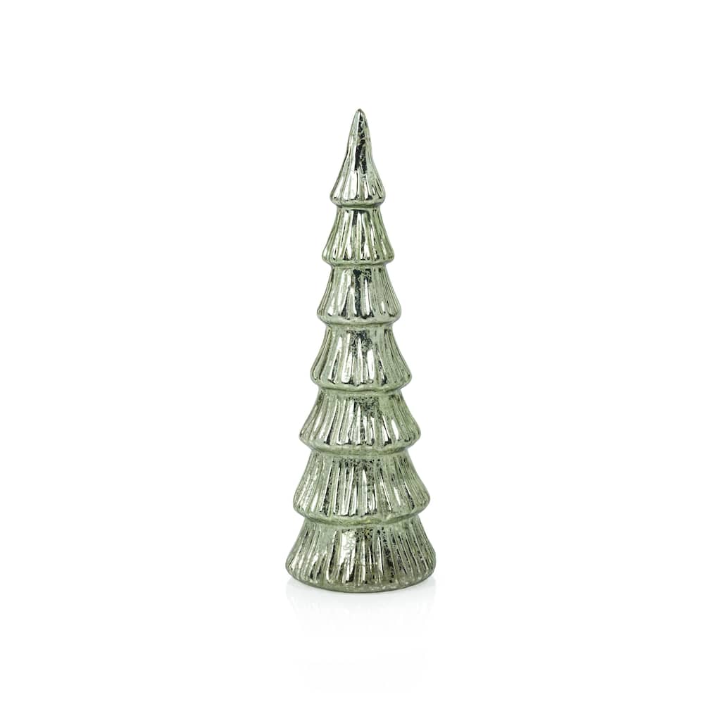 Lior 12.5" LED Glass Tabletop Holiday Trees, Set of 2