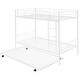 preview thumbnail 9 of 16, White Twin over Twin Size Metal Bunk Bed With Trundle, Can be Divided into Two Beds