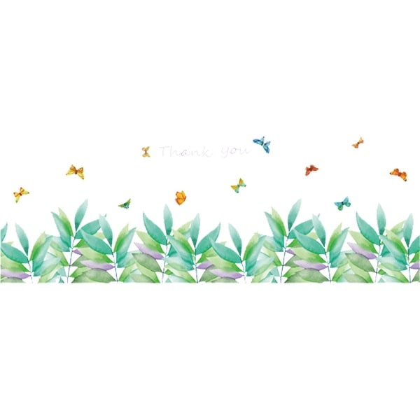 Grass and Butterfly Wall Stickers Self-stick Art Decal for Living Room Bedroom