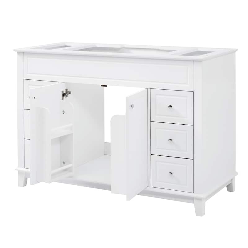 Christopher Knight Home - Classic 46" Bathroom Vanity Cabinet Only with Soft-Close Drawers & Pine Legs.