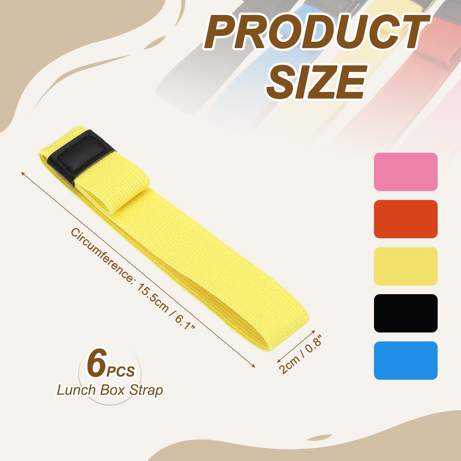 Lunch Box Fixing Bands, Elastic Bento Box Straps Adjustable Cinch Strap Reusable Elasticity Replacement Belt