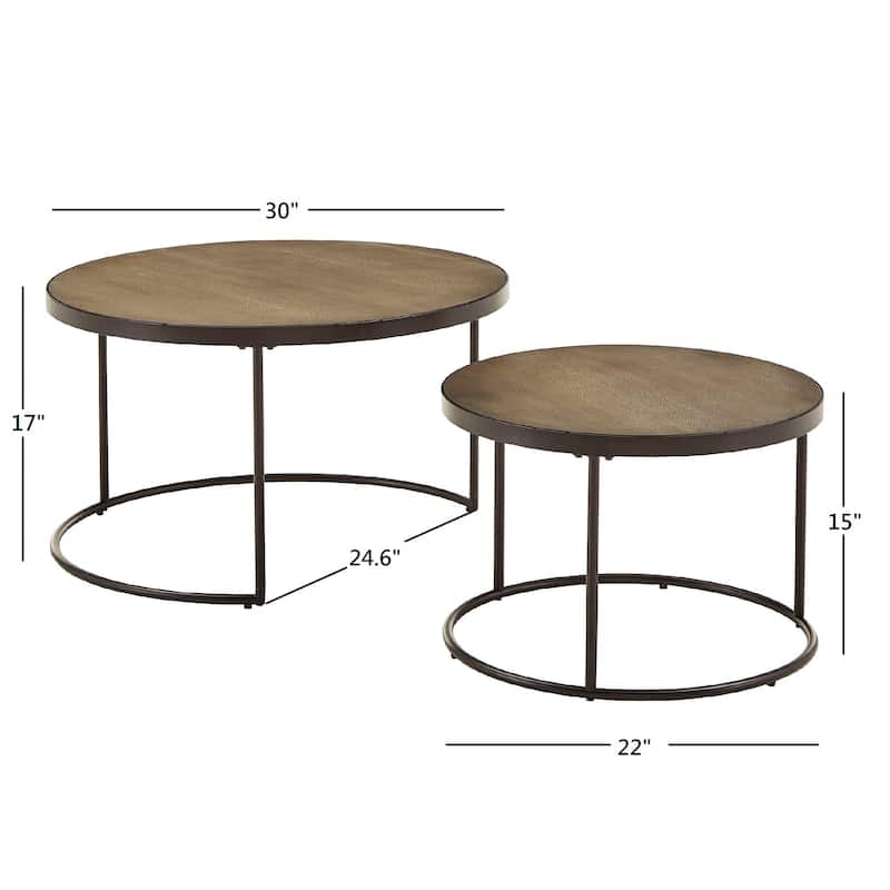 Downing Wood Round Nesting Coffee Table Set by iNSPIRE Q Modern