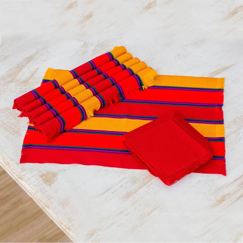 Novica Handmade Country Sunset Cotton Placemats And Napkins (Set Of 6)