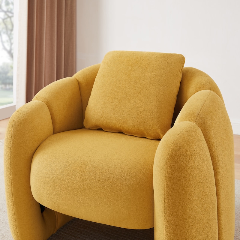 Art Leon Petal Accent Barrel Chair with Pillows