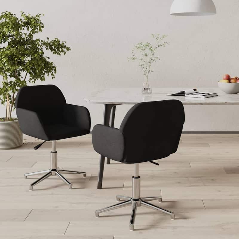 vidaXL Swivel Dining Chairs 2 pcs multi color Fabric