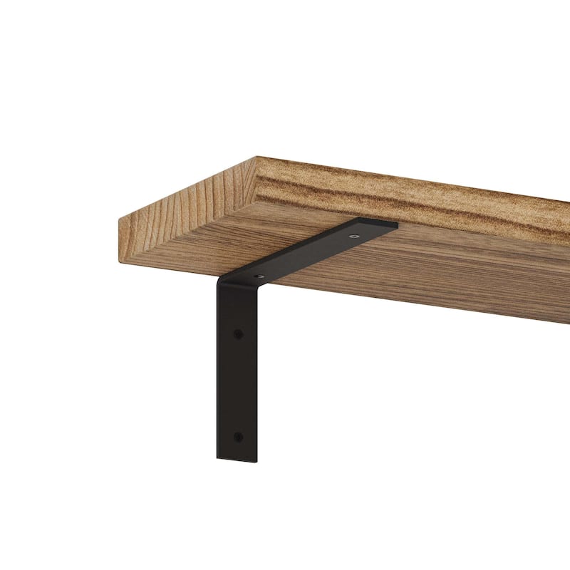 Wallniture Cervo 60-72-84 inch Long, Floating Wood Wall Shelf with Heavy Duty Brackets for Home Decor, Storage and Organization