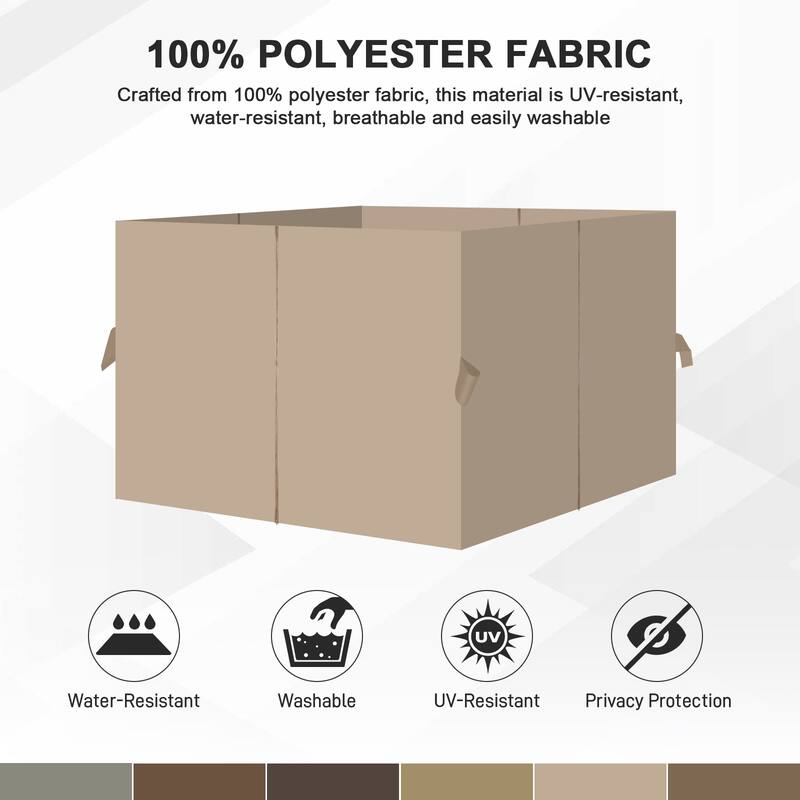 Aoodor Gazebo Curtain Replacement - Patio Privacy Curtains with Double Zipper(Curtain Only)