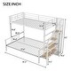preview thumbnail 6 of 13, Metal Bed Frame Twin over Full Size Bunk Bed with Storage Staircase, Open Wardrobe and Full-Length Guardrail for Bedroom