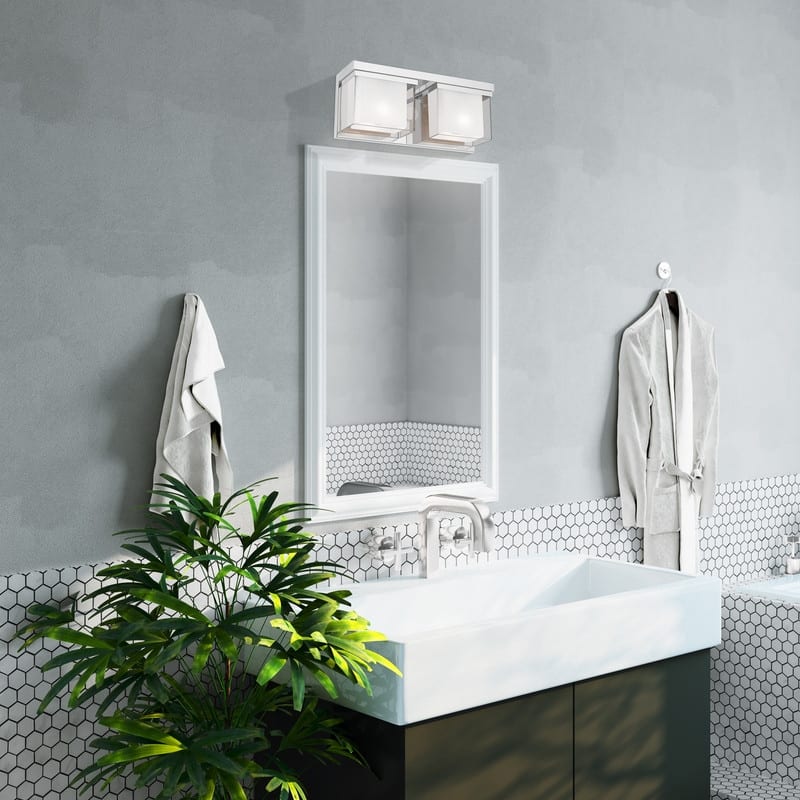 Livex Lighting 2-Light Polished Chrome Bath Vanity, 10122-05 - 16"W x 6.75"H x 4.75"D