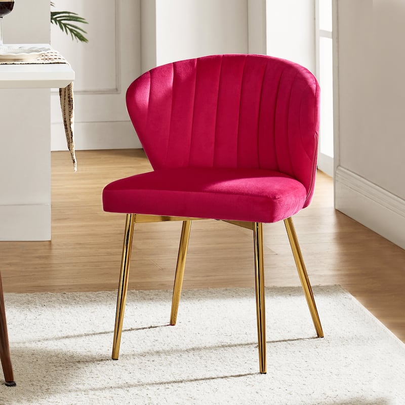 Aruna Accent Chair with Metal Legs 20''W X 19.5 ''D X 29''H by HULALA HOME