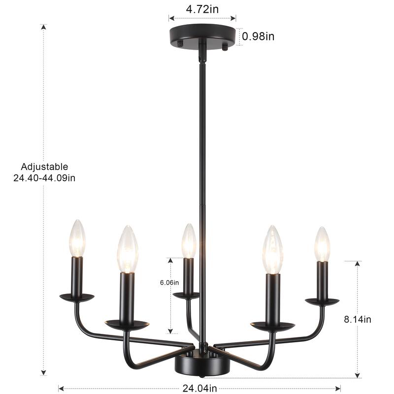 5-Light 24.04 in. Classic Chandelier for Kitchen Living Room