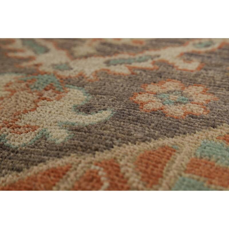 Hand Knotted Oriental 100% Wool Carpet Transitional Medallion Oranges & Rust Oushak Area Rug - 10' 1'' X 8' 5''