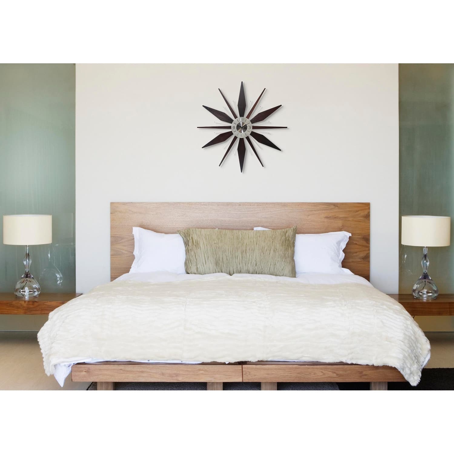 Utopia Starburst MidCentury Modern Large 30 inch Wall Clock by