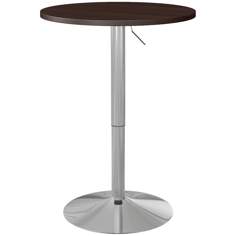 Adjustable Bar Table with Round Swivel Top for Home Bar