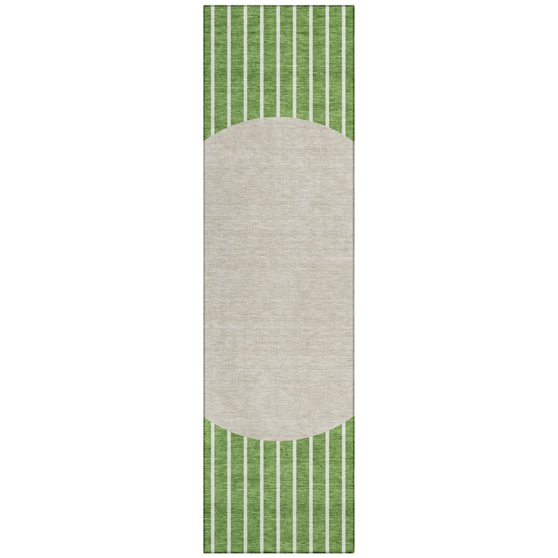 Machine Washable Indoor/ Outdoor Modern Sunrise Chantille Rug