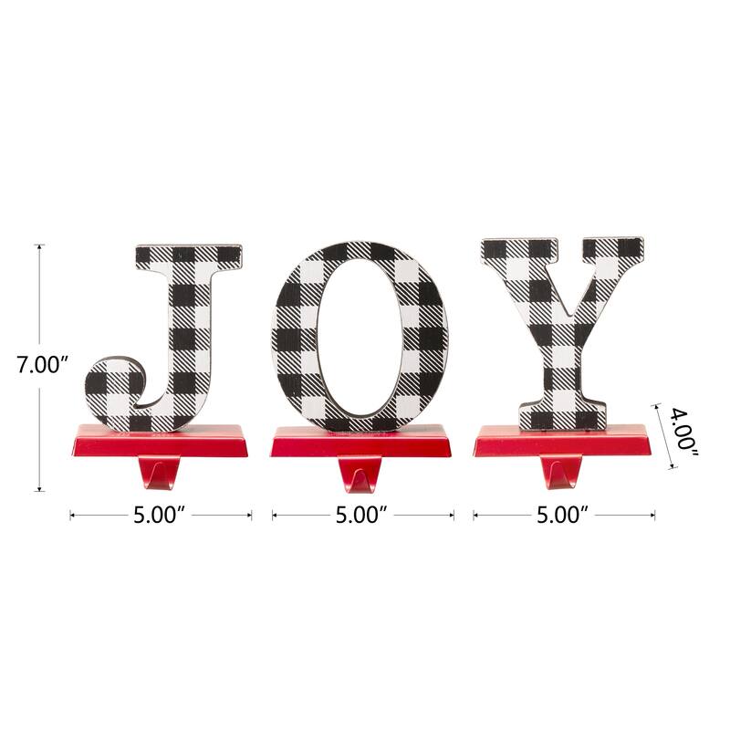 Glitzhome 6-7" H Heavy Duty Christmas NOEL Stocking Holders Mantel Ornament
